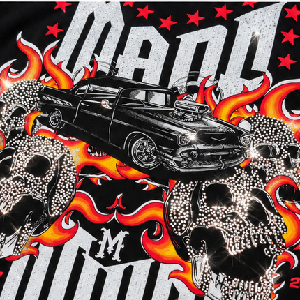 T-shirt uomo M.F.N. marrone con stampa tigre e brillantini