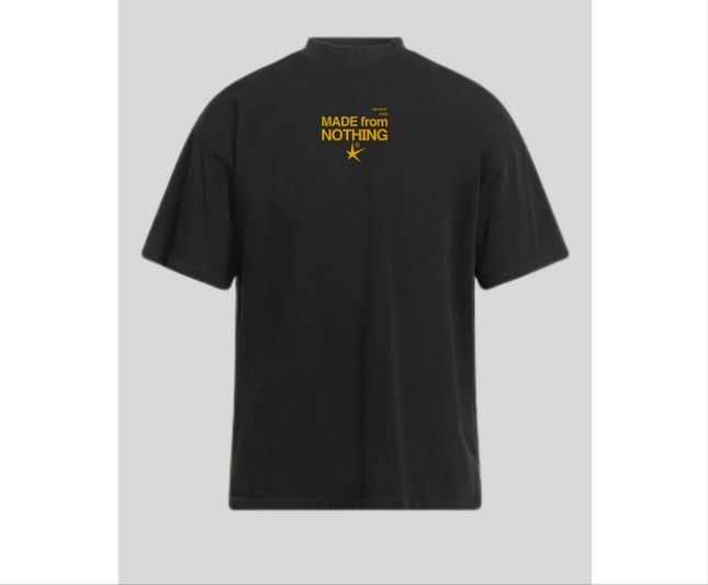 T-shirt M. F. N nera oversize logo in oro