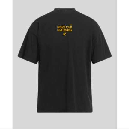 T-shirt M. F. N nera oversize logo in oro