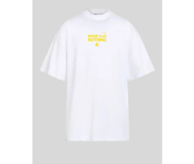 T-shirt M. F. N bianca oversize logo oro