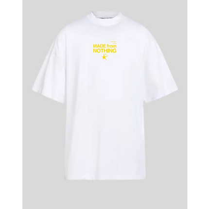 T-shirt M. F. N bianca oversize logo oro