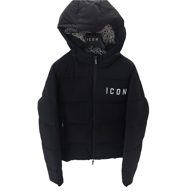 Giacca icon nero con logo bianco