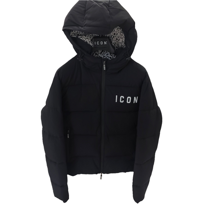 Giacca icon nero con logo bianco