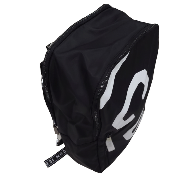 Zaino icon nero con stampa bianca in tessuto