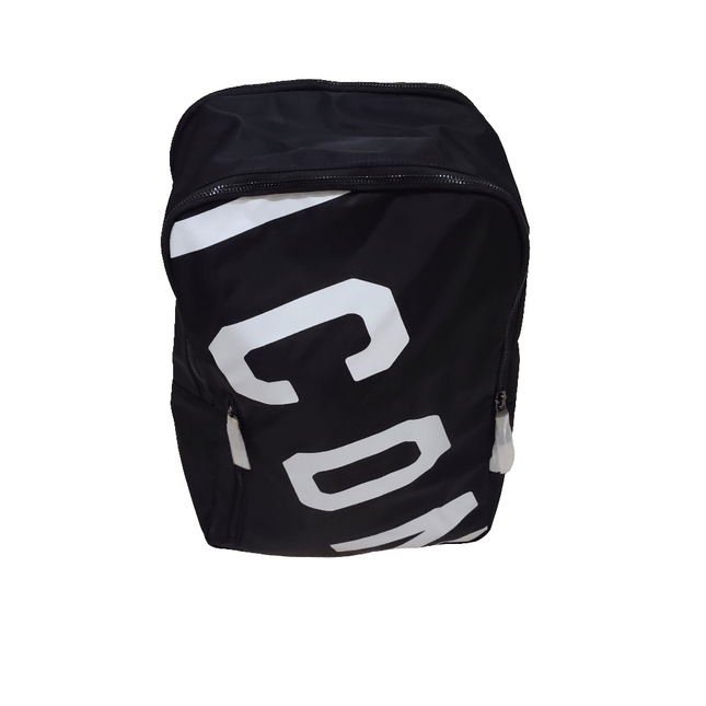 Zaino icon nero con stampa bianca in tessuto