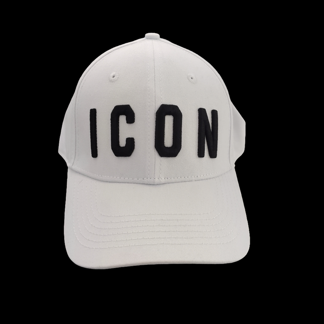 Berretto icon bianco con logo ricamato nero