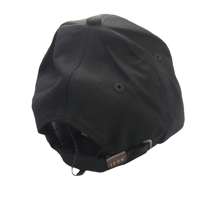 Berretto icon nero con logo ricamato bianco