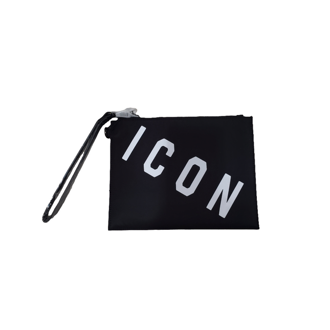 Pochette icon nera con logo bianco