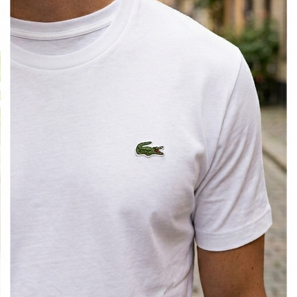 T-shirt Lacoste nera/bianca/blu navy