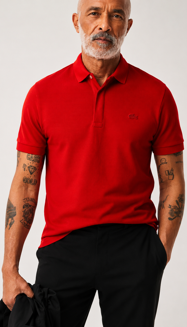 Polo lacoste con logo in tinta