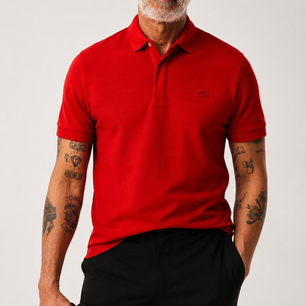 Polo lacoste con logo in tinta