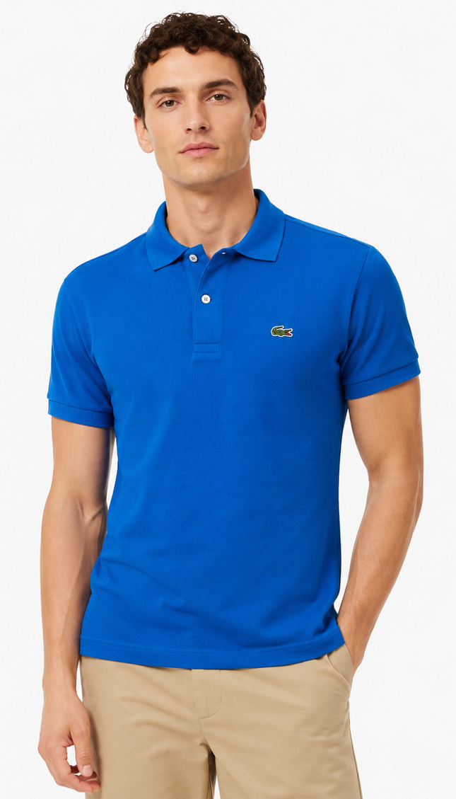 Polo lacoste nera/blu/celeste/beige