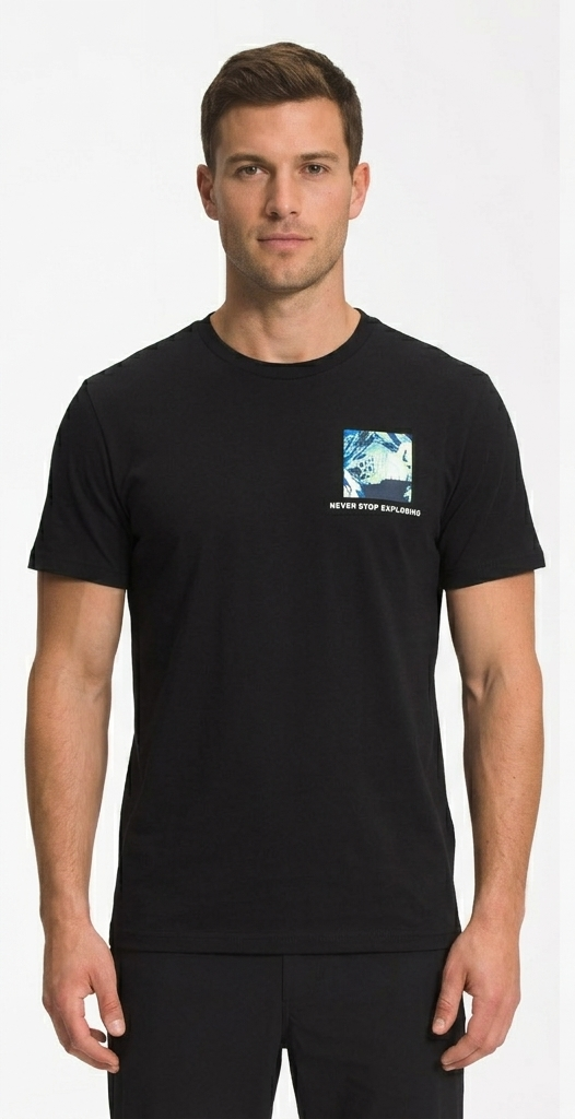 T-shirt North face nera/grigio/bianco