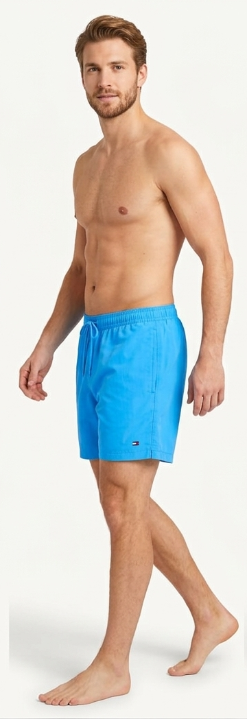 Costume da bagno tommy hilfiger nero-celeste (fit slim)