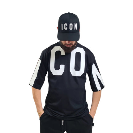 T-shirt icon nera over  size