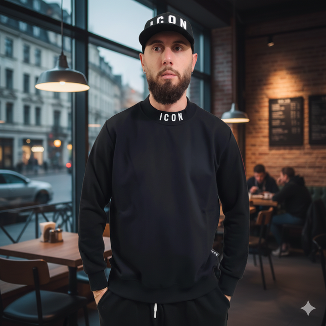 ICUF2W6F053-Felpa -legera  icon  nera