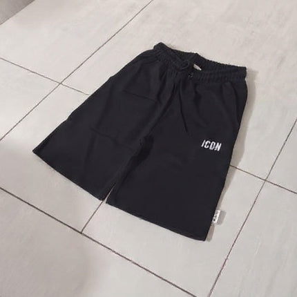 Bermuda icon nero - bianco con logo ricamato