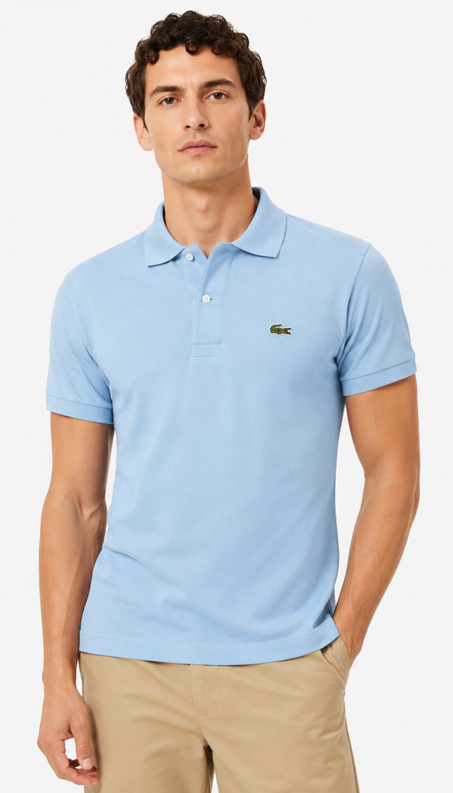 Polo lacoste nera/blu/celeste/beige