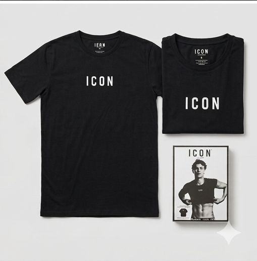 T-shirt icon underwrar bianaco-nero