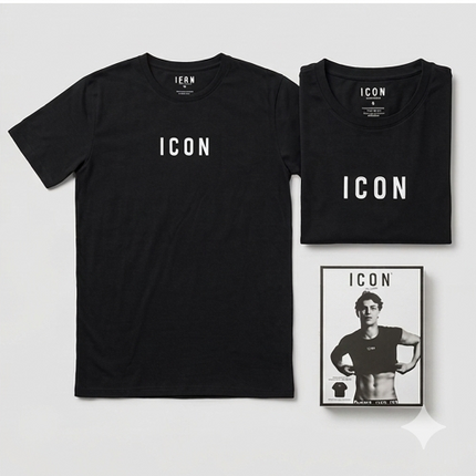 T-shirt icon underwrar bianaco-nero