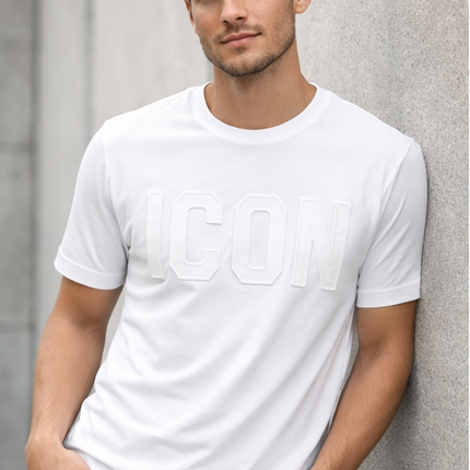 T-shirt icon total black - total White fit regolare