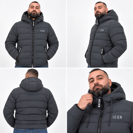 Giubbotto Uomo ICON Nero/Grigio/Bianco