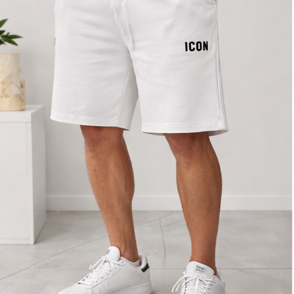 Bermuda icon nero - bianco con logo ricamato