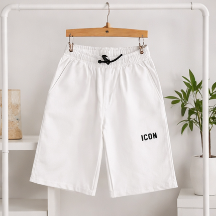 Bermuda icon nero - bianco con logo ricamato