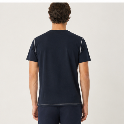 T-shirt lacoste ble e bianca
