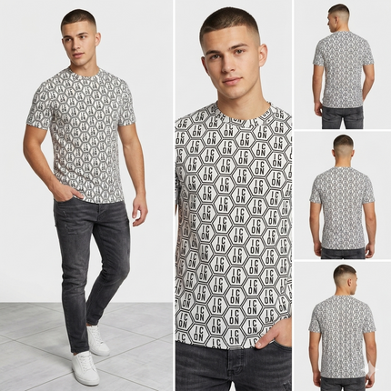 T-shirt icon nero-bianco tutta logata