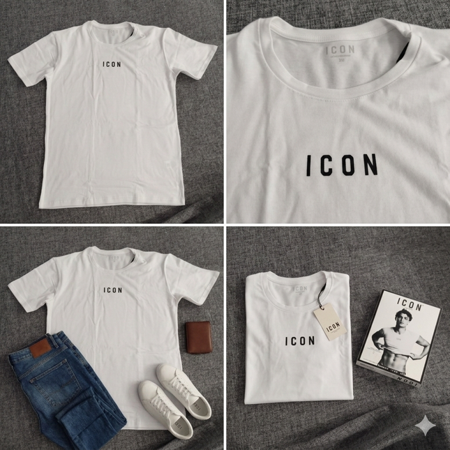 T-shirt icon underwrar bianaco-nero