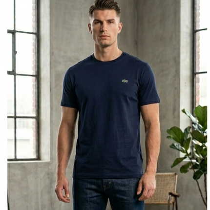 T-shirt Lacoste nera/bianca/blu navy