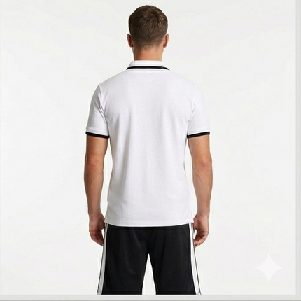 Coordinato icon polo e shorts con logo in gomma a cerchio