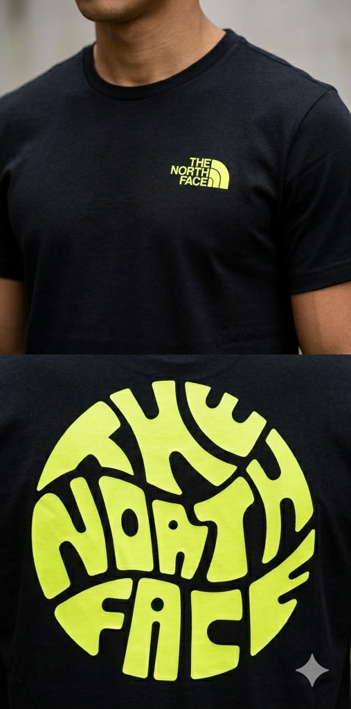 T-shirt North face nera/bianca