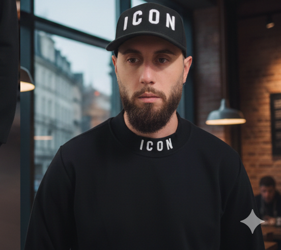 ICUF2W6F053-Felpa -legera  icon  nera