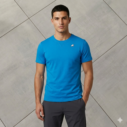 T-shirt kway arancione-grigio-blu