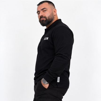 Polo  ICON Nero a Manica Lunga