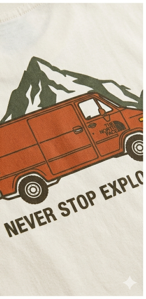 T-shirt North face arancio/beige