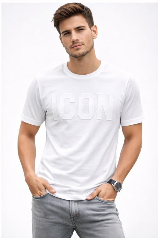 T-shirt icon total black - total White fit regolare