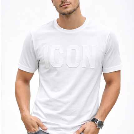 T-shirt icon total black - total White fit regolare