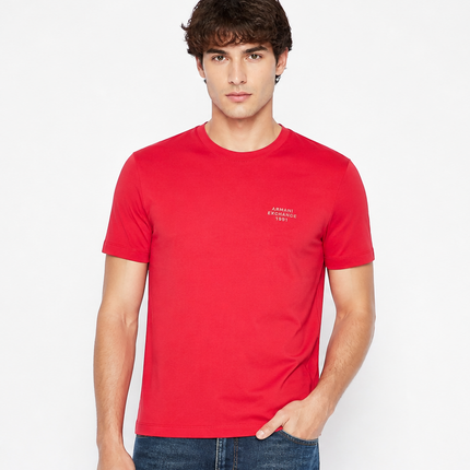 T-shirt Armani Exchange blu / rosso fit regolare