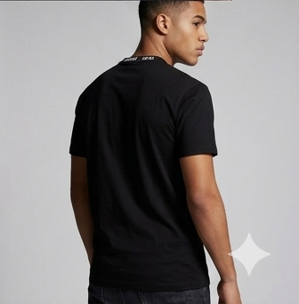 T-shirt icon nera con stampa bianca