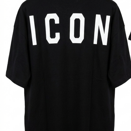 T-shirt icon bianca fit over size (vestibilità piu grande)