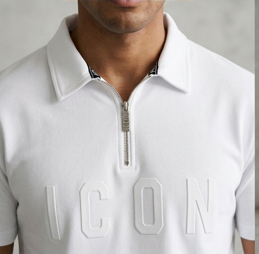 Polo icon bianca(fit over size la vestibilità piu grande)
