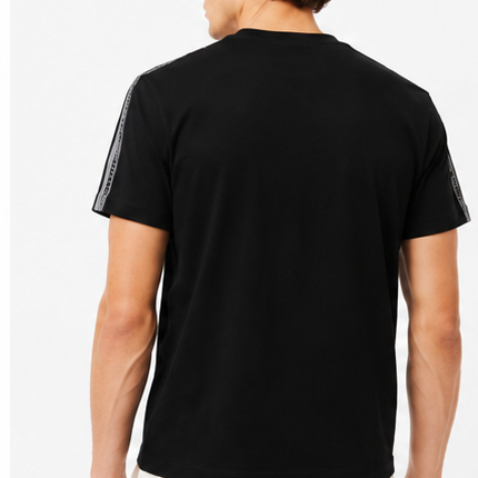 T-shirt nera con banda laterale
