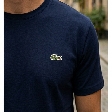 T-shirt Lacoste nera/bianca/blu navy
