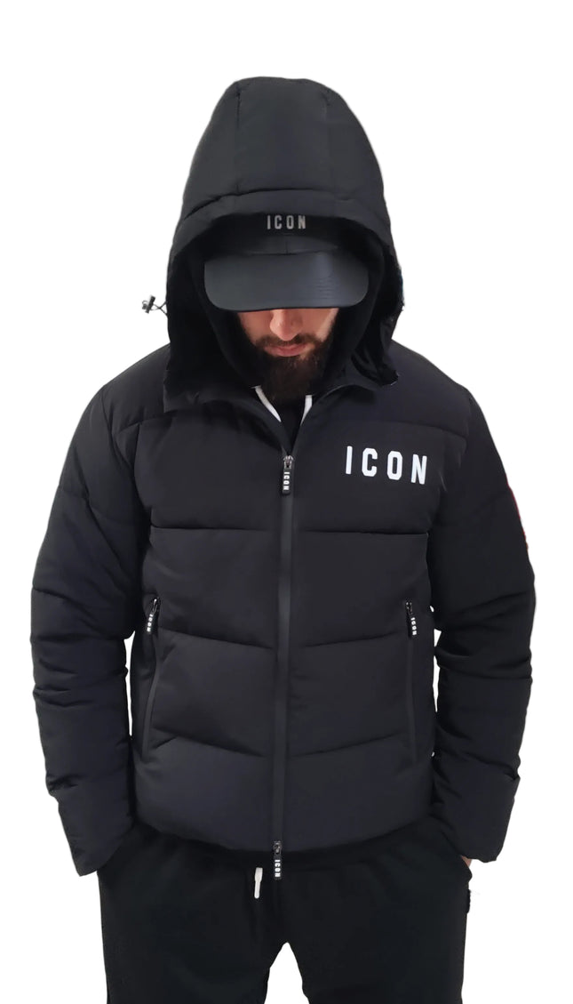 Giubbino icon nero con logo bianco