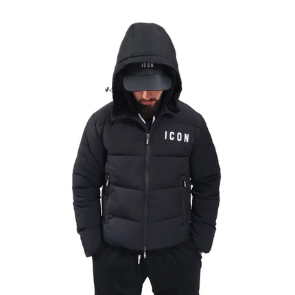 Giubbino icon nero con logo bianco