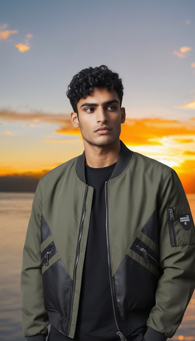 Giacca M. F. N nera e verde