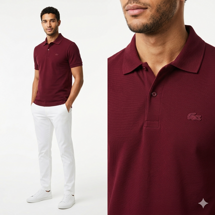 Polo lacoste con logo in tinta